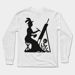Female artist silhouette Long Sleeve T-Shirt